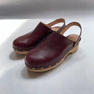 J. Crew | Grace Leather Convertible Clog | Port Wine
